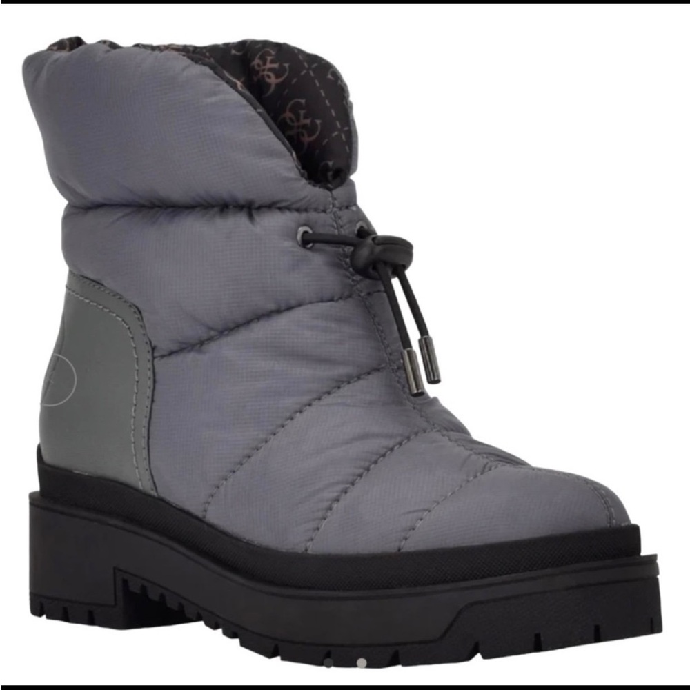 Guess Women's Gray Quilted Ankle Boots W10